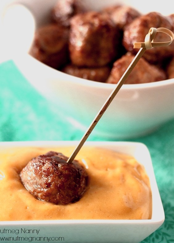 Pork Meatballs & Mango Mustard Dipping Sauce