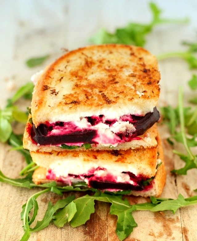 Beet, Arugula & Goat Cheese Grilled Cheese