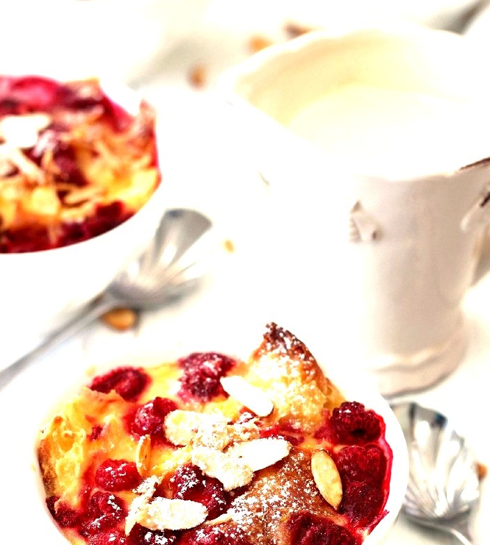 Raspberry & Custard Croissant Puddings